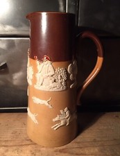 Pichet Grès Royal Doulton England Décor Chasse À Courre H 20 Cm