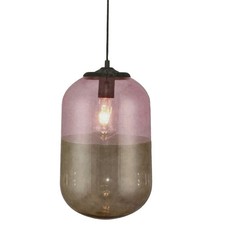 Suspension Luminaire De Plafond Angela Verre/Rose Clair Ø24Cm 1 X E27 Réglable