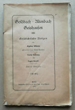 Goldbach Altenbach Geishausen Geschichtliche Notizen Aegidius SIFFERLEN 1912