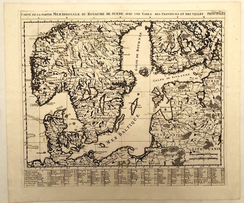 Carte ancienne suède - ancienne,