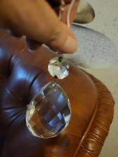 très grosse pampilles a facettes + bouton pour lustre style Murano 7+1.6 cm 