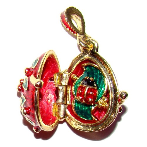 Pendentif coccinelle oeuf - pendentif,