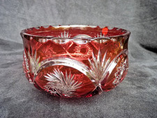 Coupe en Cristal fait main France  Rouge Bordeaux