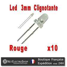 10x Led 3mm Rouges clignotantes 10000mcd