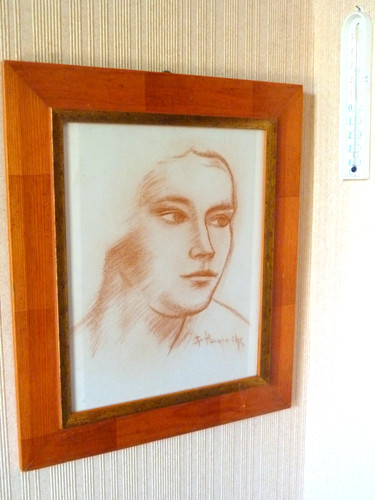 Dessin sanguine femme - dessin,