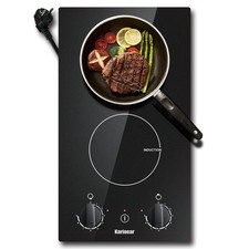 Plaque Induction 2 Feux avec Prise, Table de Cuisson Induction 2 Feux Encastr...