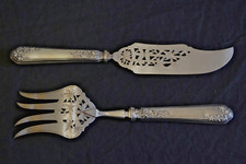 couverts de service à poisson argent art nouveau Lapeyre vigne vierge