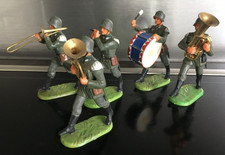 ELASTOLIN HAUSSER, 5 SOLDATS ALLEMAND WEHMACHT comme Starlux, fanfare, musiciens