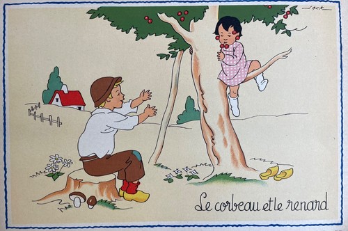 Lithographie ancienne pochoir - ancienne,,