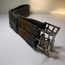 Sangle selle cheval 125 CM fait main cuir métal vintage sport équitation N6431