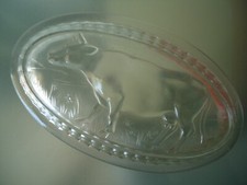 BEURRIER VERRE VACHE ANNEES 50