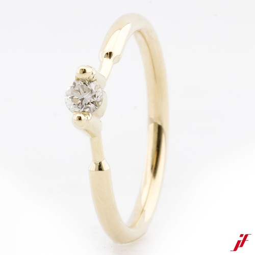 Anneau solitaire 14k jaune - 14k, or