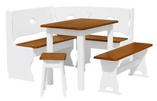 Ensemble de salle à manger banc d'angle table banc tabouret pin bois massif...