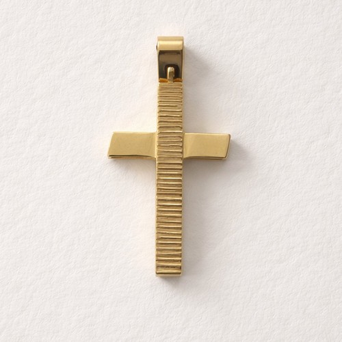 Pendentif croix gravé - en, or