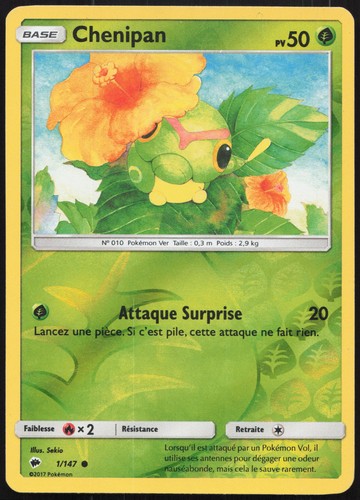 Carte pokémon chenipan 147 - carte,