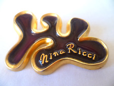 BROCHE VINTAGE MÉTAL DORÉ ÉMAILLÉ NINA RICCI DECI DELA