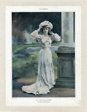 "Mlle ÈVE LAVALLIÈRE" Planche originale entoilée publiée dans LES MODES en 1902 
