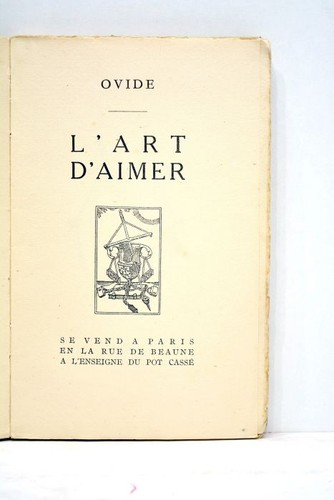 Livre ancien ovide art - livre, l'art