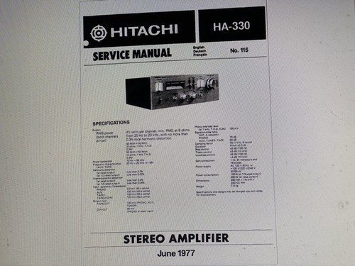 Hitachi 330 service manual - ha-330,
