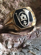 BAGUE CHEVALIERE MILITAIRE BATAILLON CHASSEURS ALPINS LORRAINE ECLAT TAILLE 60