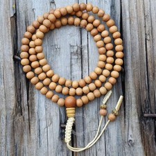 108 Mala en bois de santal, collier de perles en bois, chapelet en bois de sa...