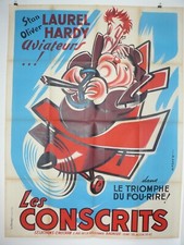 Lot de 2Affiches de cinéma 1949 LES CONSCRITS et TETE DE PIOCHE Laurel et Hardy