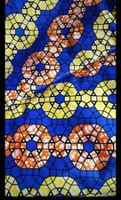 Tissu wax motif orange jaune
