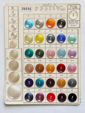 Nuancier / Carte échantillon Compagnie Française du Bouton PARIS années 60