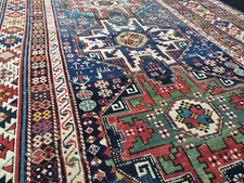 antique long tapis caucasien Shirvan Lesghi Star Caucasian rug runner 320x123 cm
