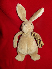 Doudou Peluche TCF Tout Compte Fait Lapin Beige Echarpe Rayée