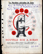 NANTES (44) MACHINES à BOIS / SCIES à ruban "Ets. J. GUILLET & F." Tract 1950
