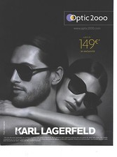 PUBLICITE 2012  KARL LAGERFELD  dessine aussi des lunettes