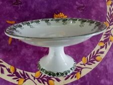 Compotier Plat Sur Pied Moulin des Loups Hamage Modèle Violetta Floral Vert 22,5