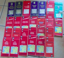 Lot de 27 cartes Michelin de France au 1/1 000 000e de 1957 à 2001