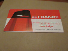plan  Paris Nex York paquebot " France "compagnie Générale Transatlantique