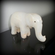 Eléphant blanc en onix-Objet