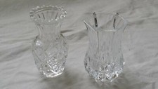 2 petits Vases en cristal de 8,5 cm de haut