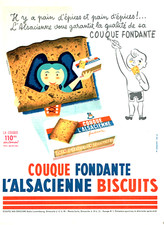 publicité Advertising  1122  1956 L'Alsacienne biscuits la Couque fondante