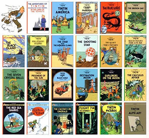 Tintin comic strip books set - tintin,