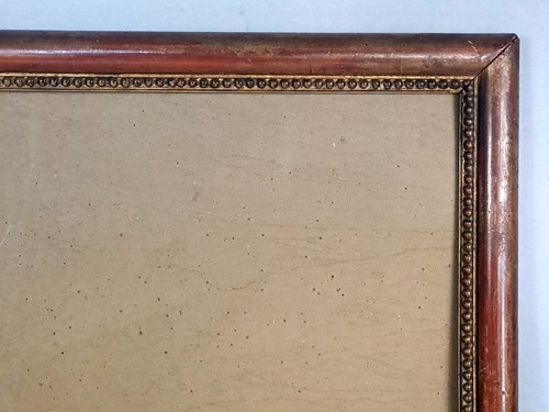 Cadre perlé ancien verre - cadre,