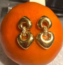 boucles d'oreilles vintage articulées en plaqué or jaune