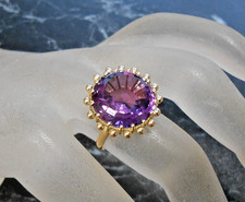 Bague or jaune 18 K sertie