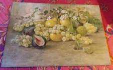 LITHOGRAPHIE FRUITS ET FLEURS POIRES RAISINS FIGUE de GALBUSERA  Editée à GENEVE