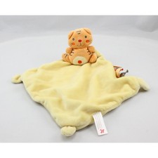 Doudou plat chat orange jaune