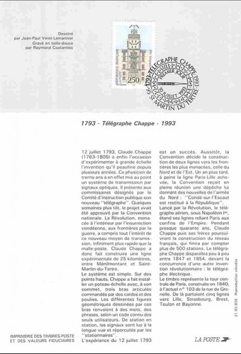 1993 notice philatélique - 1993,