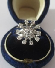 Superbe bague vintage Diamants 0,55ct - Or blanc 18 carats et Platine 4g France