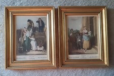 2 Gravures Anglaise XIXÈME  Cries of London Marchande de légumes Petits métiers 