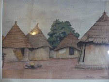 Aquarelle tableau orientaliste - aquarelle,