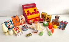 Petites boites alimentaires d'épicerie années 60/70 et caisse enregistreuse