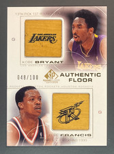 KOBE BRYANT / STEVE FRANCIS UPPER DECK SP GAME FLOOR AUTHENTIC FLOOR DUAL GOLD 0